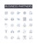 Business Partners line icons collection. Collaborative Team, Cooperative Alliance, Joint Venture, Complementary Pair