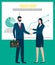 Business Partners Man and Woman in Office Vector