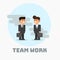 Business partners. Teamwork, businessmen. Vector flat design