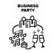 Business Party Vector Black Illustrations