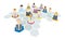 Business people connecting / Networking icons