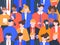 Business people crowd pattern. Office colleague characters, group of businessman in strict clothes, team standing
