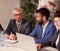 Business people at desk during meeting