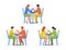 Business People Engaged In An Arm-wrestling Match, Displaying Strength, Competition or Determination Vector Illustration