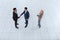 Business People Group Boss Hand Shake Welcome Gesture Top Angle View, Businesspeople Team Handshake