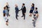 Business People Group Boss Hand Shake Welcome Gesture Top Angle View, Businesspeople Team Handshake Sign Contract