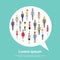 Business People Group Chat Bubble Shape Communication Concept