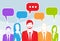 Business People Group Chat Colorful Communication