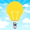 Business People Group Fly Air Balloon Light Bulb