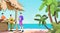 Business People Group Tropical Bar Businessman Using Tablet Beach Summer Vacation Island