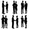 Business people handshake silhouettes