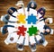 Business People Jigsaw Puzzle Collaboration Team Concept