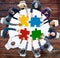 Business People Jigsaw Puzzle Collaboration Team Concept