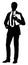 Business People Man With Clipboard Silhouette