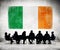 Business People in a Meeting with Irish Flag