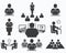 Business people. Office icons, conference, computer work
