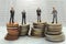 Business people over money background ,miniature people concept