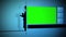 Business people silhouette with chroma key screen