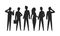 Business people silhouettes. Businesswoman professional person office team group man ad woman. Vector silhouettes