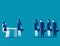 Business people standing in interview queue. Concept business vector illustration.