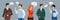 Business people talking. Managers, office workers, teachers. Conversation man woman in suits. Office team portrait