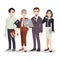 Business People team work standing together on white background vector