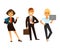 Business people vector icons of manager clerk and director