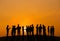 Business People Working Outdoors With A View Of Sunset