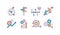 Business performance RGB color icons set