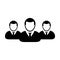 Business person icon vector male group of persons symbol avatar for business management team in flat color glyph pictogram