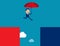 Business person jump. Escape concept. Flat business vector style