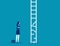 Business person look at broken ladder. Obstacle Business concept