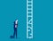 Business person look at broken ladder. Obstacle Business concept