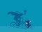 Business person ride a bicycle and the vision with success. Concept business vector illustration, Achievement, Successful