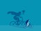 Business person ride a bicycle and the vision with success. Concept business vector illustration, Achievement, Successful