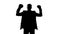 Business person silhouette in boxing gloves celebrating successful deal, emotion