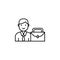 business person, suitcase icon. Element of Human resources for mobile concept and web apps illustration. Thin line icon for