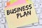 Business plan analysis strategy success concept company note pap