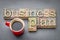 Business plan word abstract in wood type