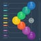 Business presentation with 7 options. Web Template of a info chart, mindmap or diagram. Part of the report with simple geometric