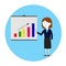 Business Presentation Graphic By A Woman Illustration Vector