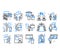 Business presentation line icons.