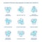 Business process and banking automation turquoise concept icons set