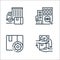 business process outsourcing line icons. linear set. quality vector line set such as purchasing, production, supervised