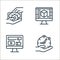business process outsourcing line icons. linear set. quality vector line set such as time, social media, product de