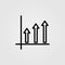 Business profit growth chart icon. Increasing graph symbol