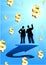Business of profits background with two people