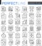 Business project outline concept symbols. Strategy management perfect thin line icons. Modern stroke linear style