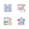 Business property RGB color icons set