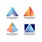 Business pyramid logo design template.